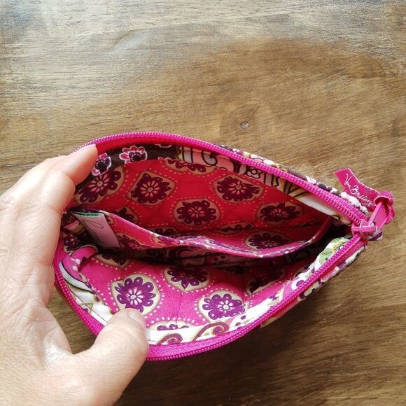 Vera Bradley Wristlet Pink Paisley Print quilted small bag Retired Vintage - Picture 5 of 8